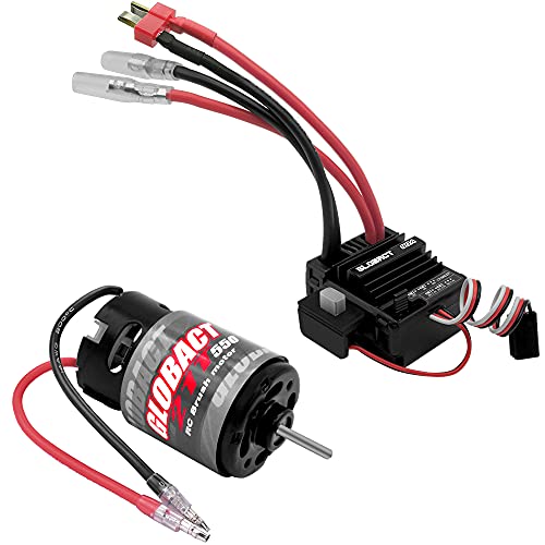GLOBACT 21T 550 Brushed Motor and 80A ESC Brushed Motor ESC Combo BEC 5A 7.4V/6.4V for 1/10 RC Crawler Car Trx4 Trx6 Axial SCX10 II III Redcat Gen7...