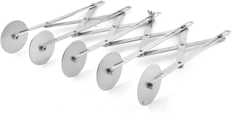 Single Head 5 Wheels Kitchenware Pizza Slicing Cutter Tool Silver Tone (id: d4a 150 6d4 6b7 120