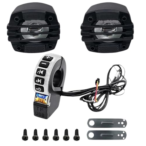 Haut-parleur pour guidon moto avec radio FM et chargeur de téléphone portable