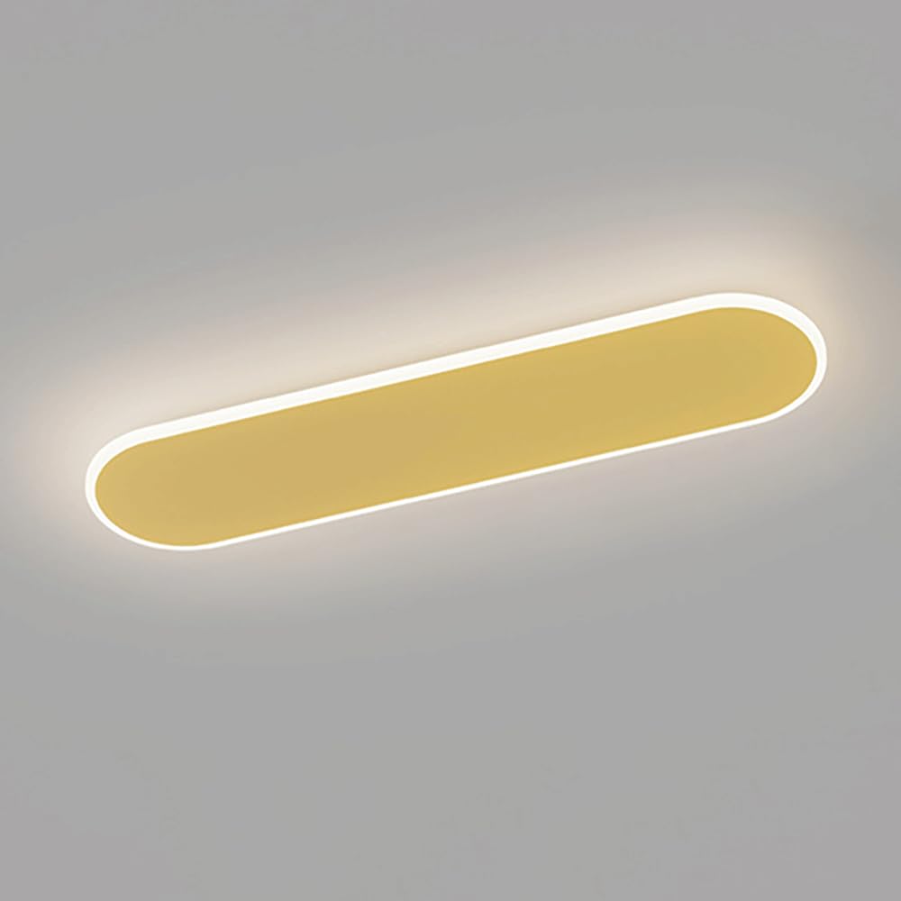 Plafonnier longue bande doré pour couloir et salon chaleureux
