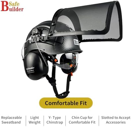 SAFEBUILDER 30dB Ear Muffs Hard Hats Type Safety Earmuffs For Safety Helmet Hearing Protection Earmuffs ANSI S3.19