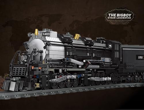 DAXX BIGBOY Steam Train Building Kit and Engineering Toy,BIGBOY Locomotive with Track Display Set Compatible with Lego,Gift...