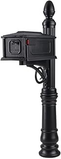 Architectural Mailboxes Stratford Plastic Mailbox and Post Kit, SC000BAM, Black, Medium Capacity