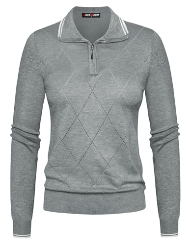 Image of JACK SMITH Quarter Zip Pullover Sweaters for Womens, Rib Polo Sweater Tops