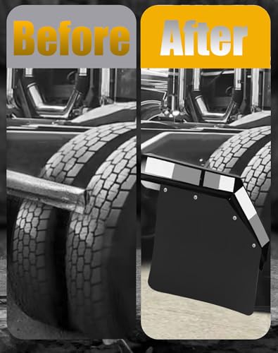 Image of Semi Truck Mud Flaps 24 inchx24 inch Angled, Universal Heavy Duty Polymer MudFlaps for Semi Truck Tractor Trailer (2Pcs)