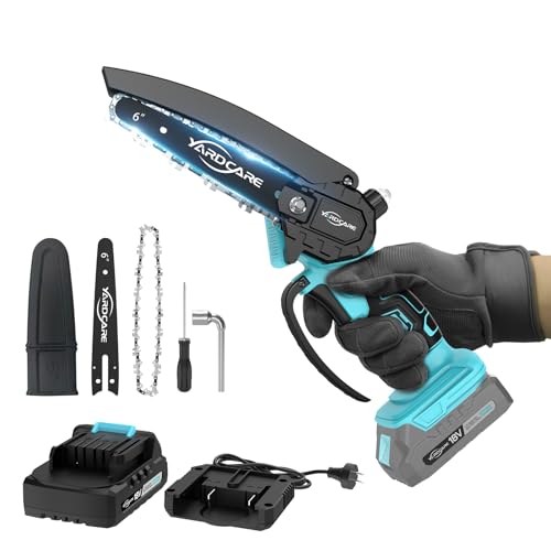 6 Inch Cordless Mini Chainsaw, Lightweight Electric...