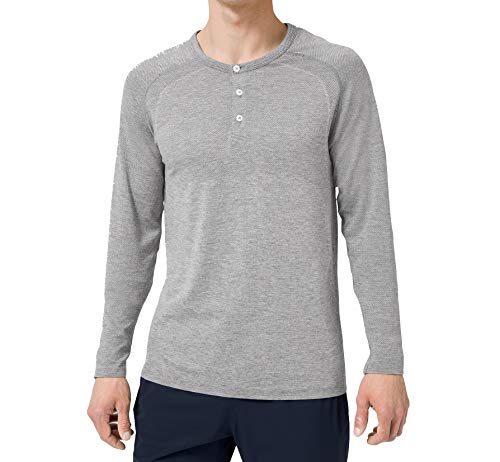 Lululemon Mens Metal Vent Tech Henley Long Sleeve Shirt (Slate, L)