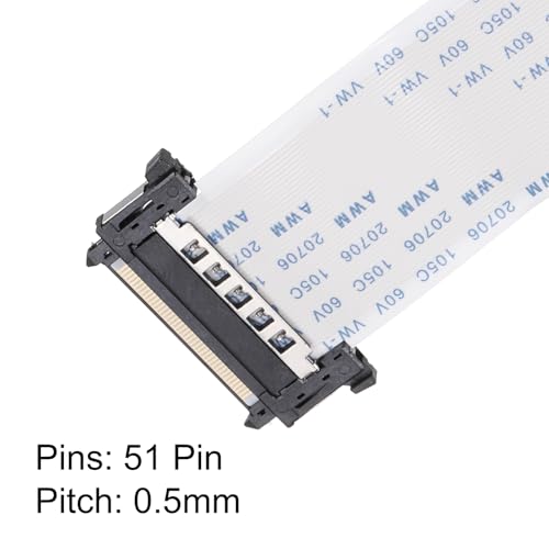 Câble FFC FPC 51 broches pas 0,5 mm de 800 mm pour écran LCD x2 - 3