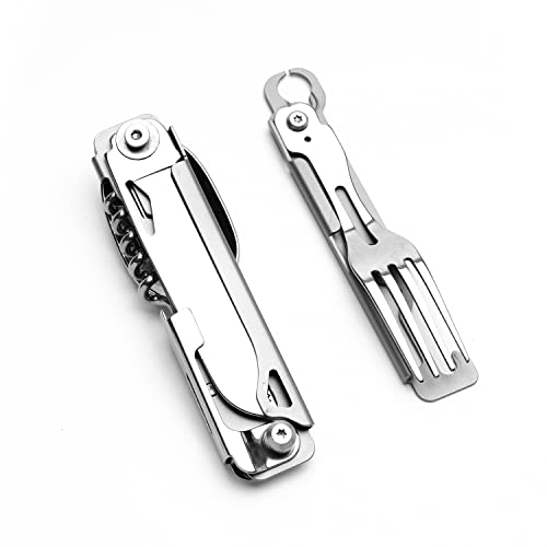 Camping Utensils - 4 In 1 Stainless Steel, Safety Locking Camping Accessories with Durable Sheath - Compact Multi Tool For Camping With Knive, Spoon, Fork, Bottle Opener by Hayvenhurst - Thumbnail 7