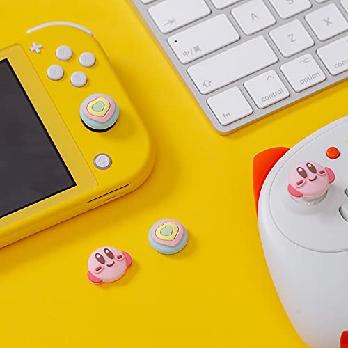 Perfectsight Cute Switch Thumb Grip Caps Compatible With Nintendo Switch Oled/Lite Console, Kawaii Soft Silicone Analog Stick Button Cover For Ns Joy-Con Controller, 4Pcs Joystick Cap (Kirby) #TOP5