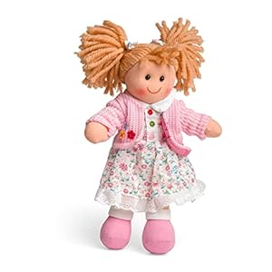 Bigjigs Toys Poppy Rag Doll (Small) – 28cm Small Rag Doll for 1 Year Old, Ideal First Doll for Babies & Toddlers, Super Soft Dolls, Bigjigs Rag Dolls