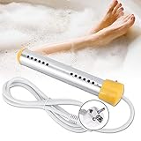 Calentador de Agua de Inmersión, 1.5m 220V 2000W Calentador de Agua Flotante Eléctrico en Espiral de Alta Potencia Anti-Quemador Calentador de Agua Flotante Portátil Caldera Calentador de Lavabo (UE)