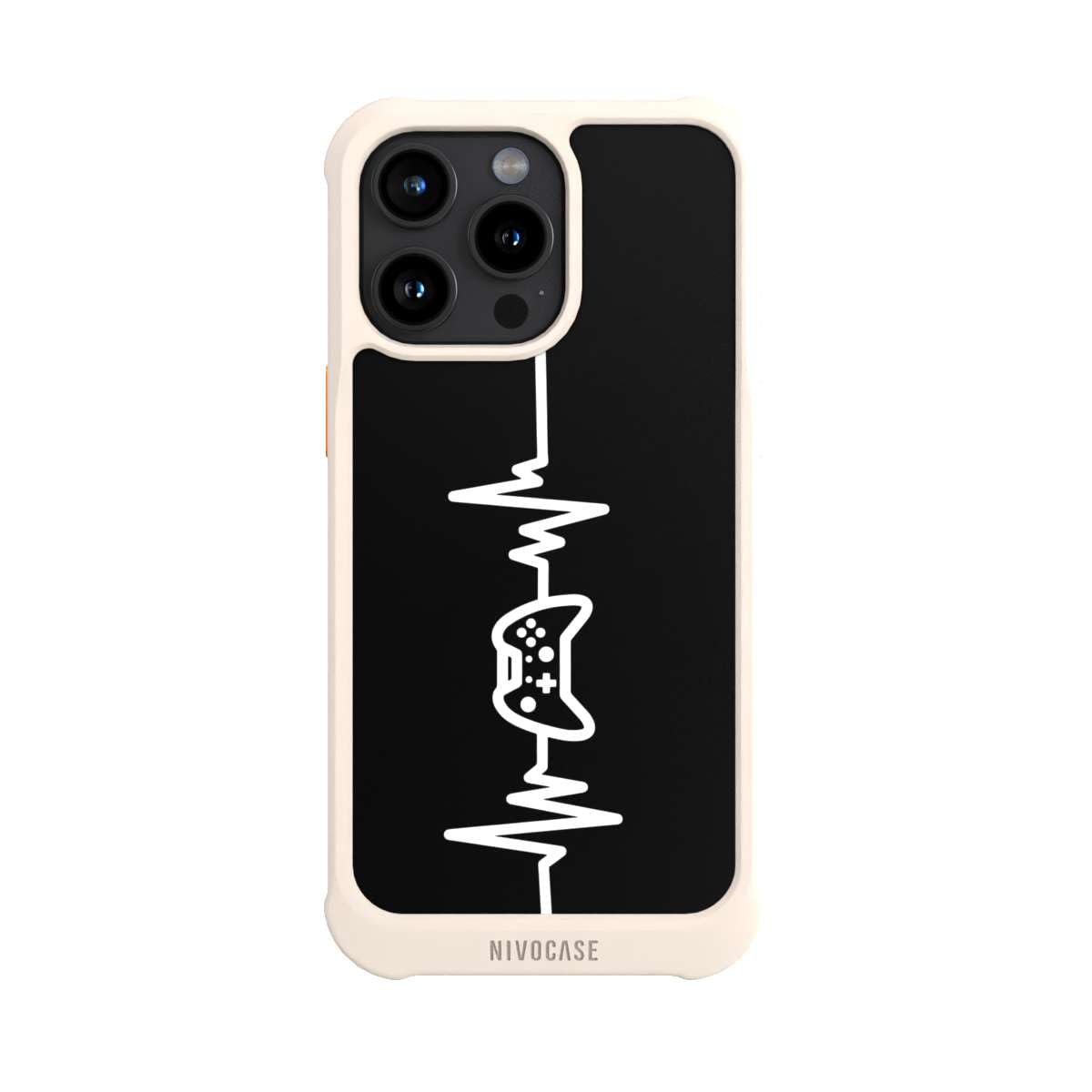 Hülle für Apple iPhone 15 Pro Max Stoßfeste Handyhülle kompatibel mit MagSafe NIVOmax Case Sand Gamer Controller Zocken