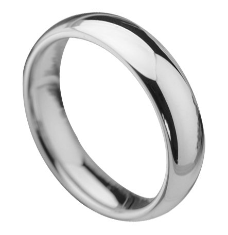 QUEENWISH 5mm White Tungsten Carbide High Polished Classic Wedding Ring Size 8.5