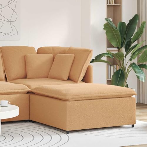 Canapé modulaire beige 100x100 cm avec repose-pieds confortable