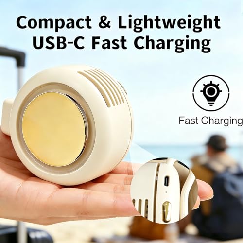 VYWmna 2026 New Portable silent mini bladeless fan 3-speed clip-on fan 360° rotatable suitable for outdoor, travel and office use, travel accessory (white) by VYWmna - Used condition - Image 5