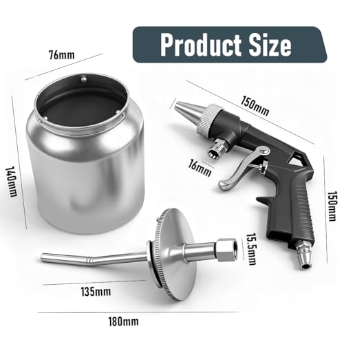 LOMUG Sandstrahlpistole Mit Einem Arbeitsdruck Von 6,2 Bar. Der Sandblaster Hat Einen Luftbedarf Von 198 L. Die Strahlpistole Eignet Sich Zum Polieren, Entrosten Und Reinigen Von Verunreinigungen