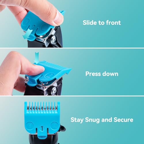 LAVEST 3 Professional Hair Clipper Guards Cutting Guides Fits For Most Wahl Clippers, Coded Clipper Combs Replacement-Guard Number: #1/2,#1 & #1 1/2 (Length: 1/16 Inch,1/8 Inch & 3/16 Inch), Assorted