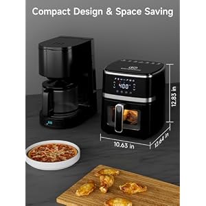 Kitchen Elite® Air Fryer Oven 5.28 Qt, 7-in-1 Digital Display Compact Cooker with Easy View Window, Space-saving, Nonstick and Dishwasher Safe Basket, Black Kitchen Elite Air Fryer Oven 528 Qt 7 in 1 Digital Display Compact Cooker with Easy View Window Space saving Nonstick and Dishwasher Safe Basket Black