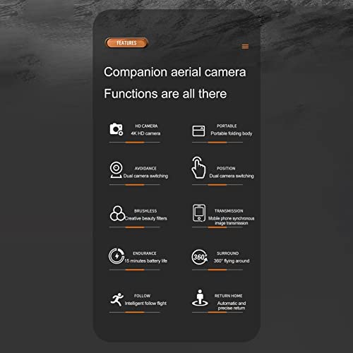 Namolit Mini drone de controle remoto com câmera dupla Quadcopter sem cabeça dobrável 4K com função