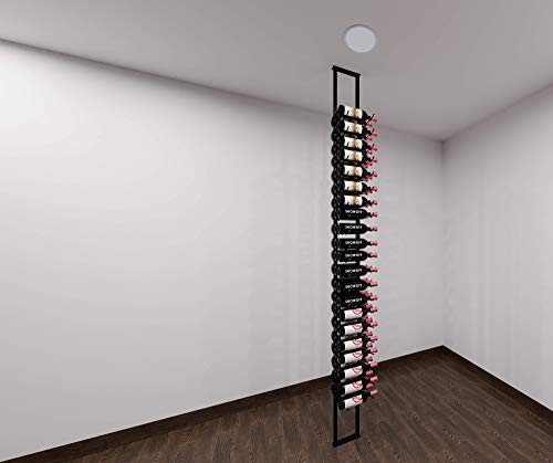 VintageView W Series One - Sided Floating Wine Rack Kit (63 Bottles, Satin Black) Stylish Modern Wine Storage with Label Forward Design