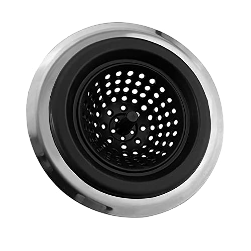 Siebkörbchen für Spüle,Edelstahl und Silikon Spülbecken Siebkörbchen,Küchenspüle Sieb,Spülbecken Siebkörbchenr,Anti Clogging Sieb Waschbeckenstöpse,Küchenspüle Abflusssieb 11,7cm (schwarz) Cover