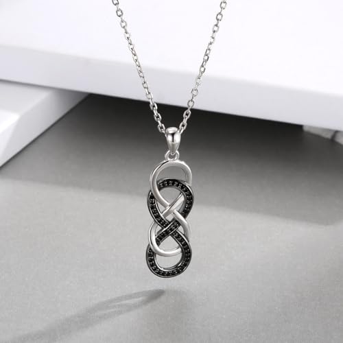 APOTIE Celtic Infinity Necklace for Women - 925 Sterling Silver CZ Infinite Pendant Eternal Jewelry Gifts for Women Girlfriend Wife4