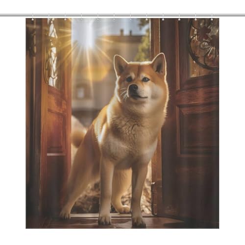 Rideau de douche chien imperméable facile à nettoyer contre l'humidité