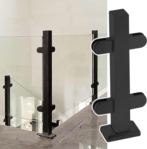 Poteau de balustrade en verre noir pour sublimer vos marches extérieures