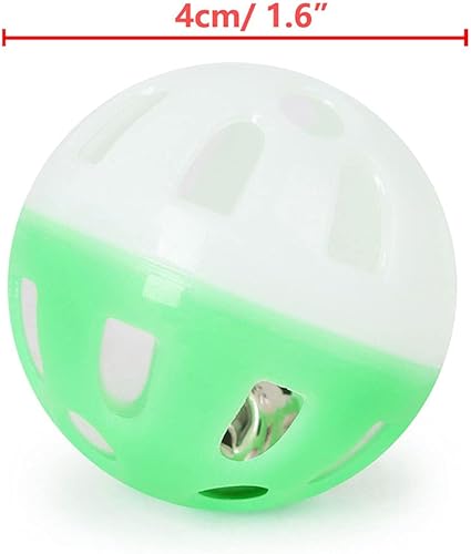 Miniatura 4 de Pelota de juguete para gatos de 1.2 pulgadas con campana, bola para mascotas con campana, bolas de cascabel para gatos gatitos, bolas de plástico