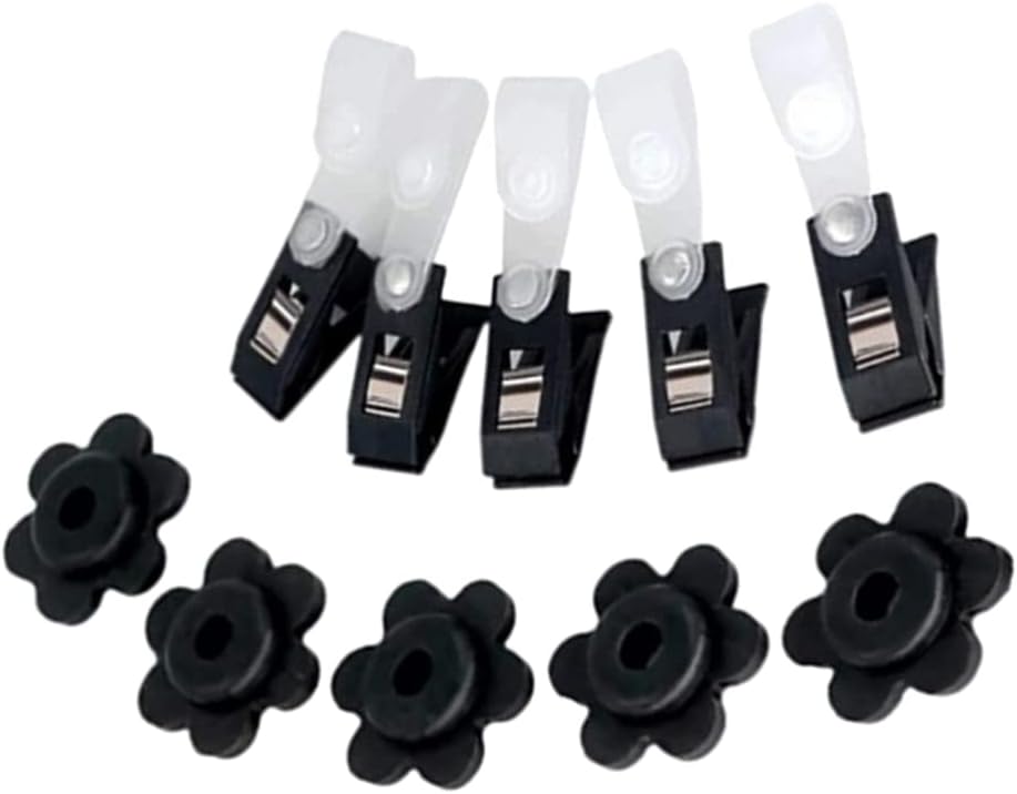 PRETYZOOM 10pcs Garden Flag Clips and Rubber Stoppers Lawn Flag Accessories