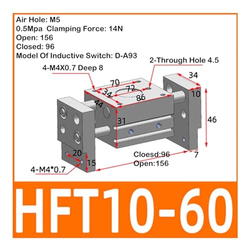 Vérin pneumatique HFT à grande ouverture pour serrage précis - 3