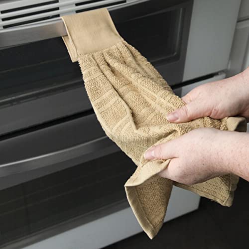 Ritz Hanging Tie Towels, 1 Pack - Solid, Biscotti #TOP3