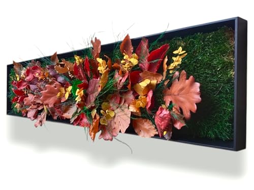 Générique Tableau Végétal Stabilisé Coloré XL 100 x 33 cm – Décoration Murale Naturelle | Plantes Stabilisées Sans Entretien | Fabriqué en France