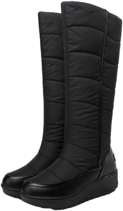 Womens Faux Fur Warm Thermal Waterproof Outdoor Walking Snow Winter Anti-slip Calf Boots Women's Platform Snow Boots