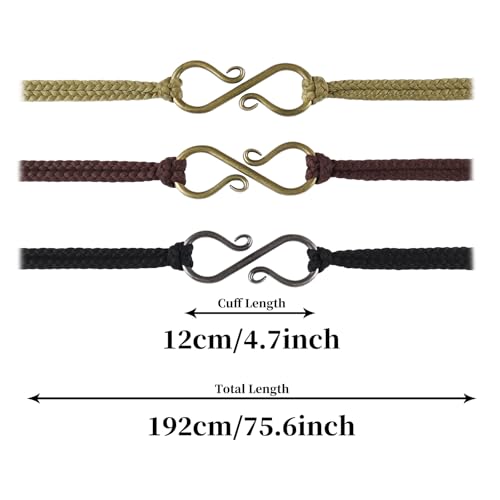 Image of HiiFeuer Medieval Rope Belt with Metal Buckle, Renaissance Adjustable Long Rope Belt for Dresses Viking Cosplay Ren Faire