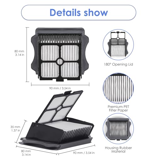 Image of (5 Pack) HEPA Filters Compatible With Tineco iFloor 3 / Floor One S3 / One S5 / One S5 Pro 2, Wet Dry Vacuum Cleaner Filter, Replacement Parts 5 Filters (Note: Not applicable to Floor ONE S5 Combo)