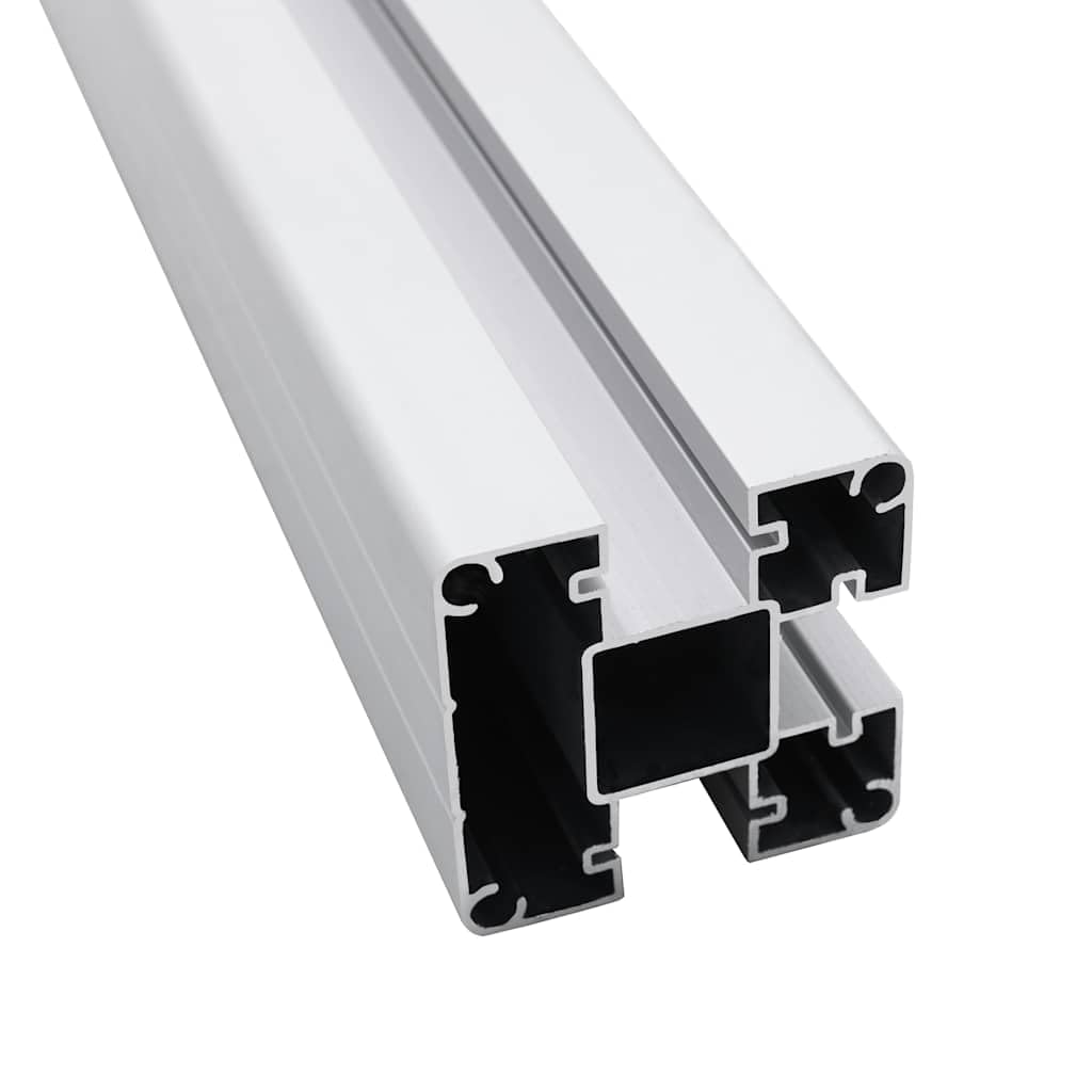 Pali per recinzione, 2 pezzi, in alluminio, 185 cm, con tappi e piedini in
