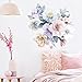 Peony Flower Wall Decals Peel and Stick, Colorful Floral Wall Decals for Girls Bedroom, Flower Wall Stickers for Living Room Nursery Office Bathroom Kids Room Home Decor