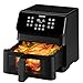 COSORI Clear Window Air Fryer, 6.2L Compact Airfryer, 55dB Quiet Operation, 11 Preset Functions, Energy-Saving Fast Cooking, Nonstick & Dishwasher-Safe, Black