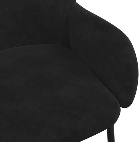 Miniatura 8 de Sillas de Comedor Juego de 2 sillas de comedor de terciopelo negro, sillas de cocina modernas para mesa de comedor, cómodos asientos de sala de