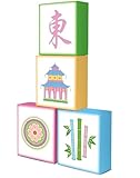 KARAQY 4PCS Mahjong Party Decorations, Giant 11.8 Inch Mahjong Tiles Party Boxes for Birthday, Game Night or Dessert Table Displays