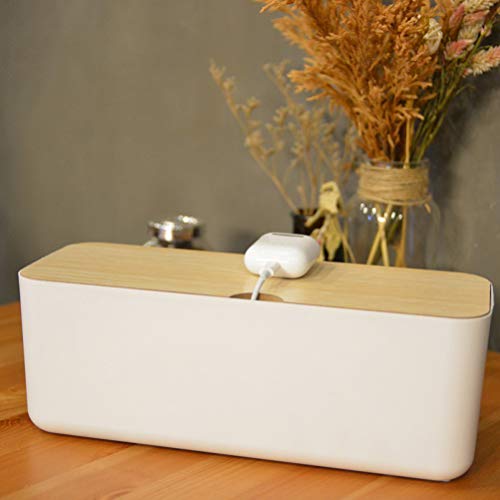 Hemoton Kabelmanagement Box Organizer Voor Snoeren Stekkerdozen Overspanningsbeveiligers Verbergen Losse Draden Thuiskantoor Keuken Computers Bureau Entertainment Centra Koffer Wit - Afbeelding 6