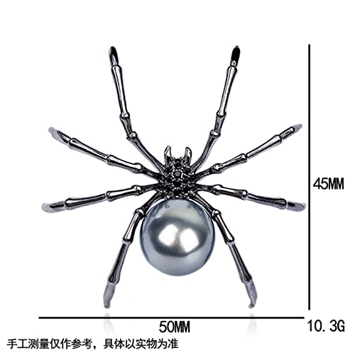 Image of 2-3Pcs Punk Spider Crystal Bead Brooch Pin Set for Women Men Rock Gothic Faux PearlAnimal Backpack Scarf Shirt Bag Hat Shawl Pin Bar Party Body Halloween Jewelry Gift