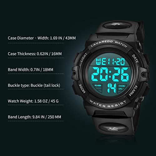 Image of Kids Watch,Boys Watch for 3-15 Year Old Boys,Digital Sport Outdoor Multifunctional Chronograph LED 50 M Waterproof Alarm Calendar Analog Watch for Children with Silicone Band,Kids Gift