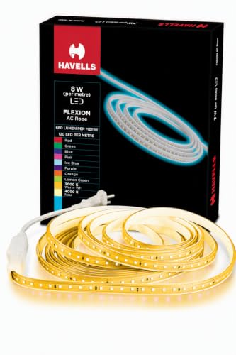 Image of Havells Flexion AC Rope 120 LED Rope Light 3000K Warm White IP65 50M