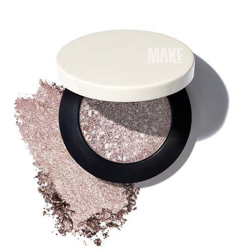MAKE Beauty Multi-Chromatic Eye Shadow. Metal Reflecting Luminous Foil Finish Creamy Buildable Dimensional Long-wear Crease-proof Powder Eyeshadow Multichrome Shade - Quartz Taupe