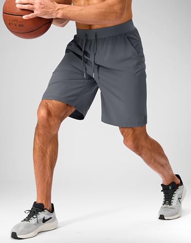 Image of Soothfeel Men's Running Shorts with Zipper Pockets 9 inch / 7 inch / 5 inch Quick Dry Eight Basketball Gym Workout Athletic Shorts