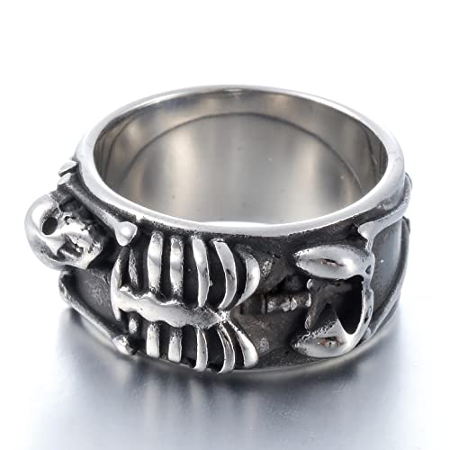 Image of Death Skull Ring for Men Stainless Steel Jewelry Biker Rings Scary Death Ring Skull for Gifts