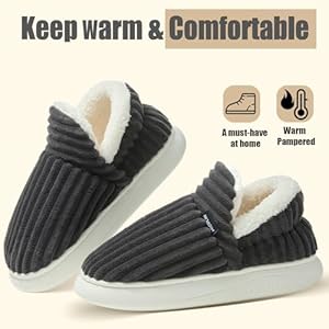 Misolin Slippers Dames Sloffen Warm Winter Fuzzy Zacht Plat Pluche Pantoffels Antislip Lichtgewicht Outdoor/Indoor- met super kwaliteit,Zwart 270(EU 38-39